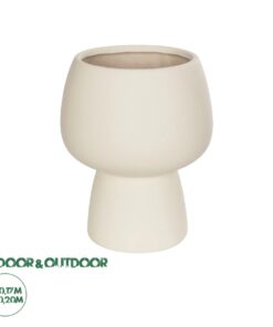GloboStar® Artificial Garden MOREA 21270 Διακοσμητικό Κεραμικό Βάζo Μπεζ Π17 x Μ17 x Υ20cm