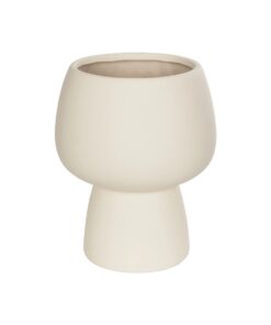 GloboStar® Artificial Garden MOREA 21270 Διακοσμητικό Κεραμικό Βάζo Μπεζ Π17 x Μ17 x Υ20cm