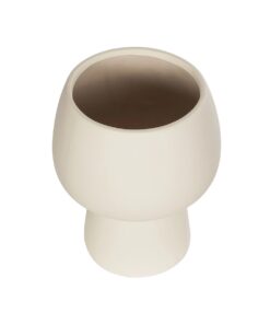 GloboStar® Artificial Garden MOREA 21270 Διακοσμητικό Κεραμικό Βάζo Μπεζ Π17 x Μ17 x Υ20cm