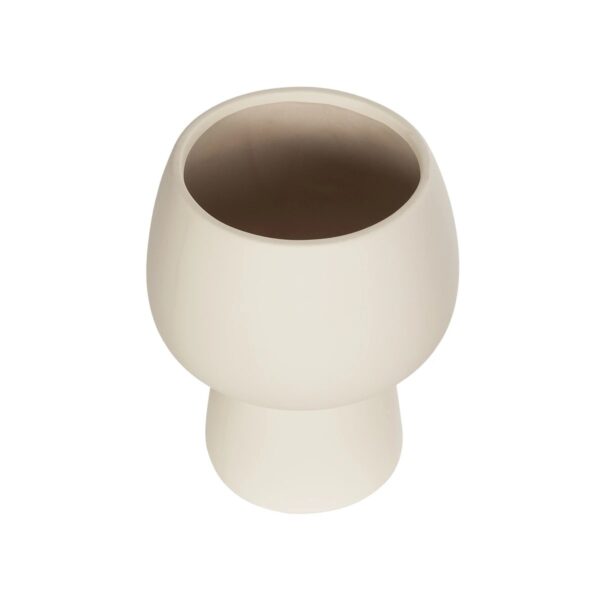 GloboStar® Artificial Garden MOREA 21270 Διακοσμητικό Κεραμικό Βάζo Μπεζ Π17 x Μ17 x Υ20cm