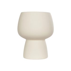 GloboStar® Artificial Garden MOREA 21270 Διακοσμητικό Κεραμικό Βάζo Μπεζ Π17 x Μ17 x Υ20cm