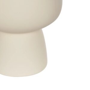 GloboStar® Artificial Garden MOREA 21270 Διακοσμητικό Κεραμικό Βάζo Μπεζ Π17 x Μ17 x Υ20cm