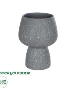 GloboStar® Artificial Garden SAMUI 21271 Διακοσμητικό Κεραμικό Βάζo Γκρι Π16 x Μ16 x Υ20cm