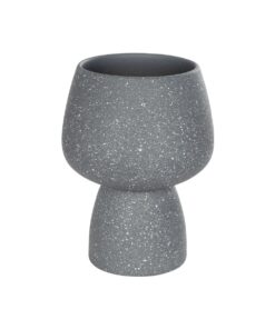 GloboStar® Artificial Garden SAMUI 21271 Διακοσμητικό Κεραμικό Βάζo Γκρι Π16 x Μ16 x Υ20cm