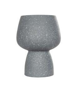 GloboStar® Artificial Garden SAMUI 21271 Διακοσμητικό Κεραμικό Βάζo Γκρι Π16 x Μ16 x Υ20cm