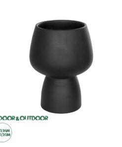 GloboStar® Artificial Garden CAMERON 21272 Διακοσμητικό Κεραμικό Βάζo Μαύρο Π16 x Μ16 x Υ20cm