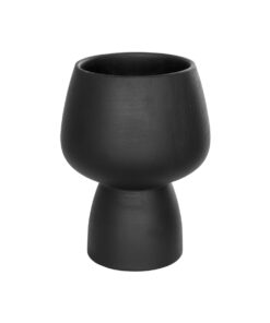 GloboStar® Artificial Garden CAMERON 21272 Διακοσμητικό Κεραμικό Βάζo Μαύρο Π16 x Μ16 x Υ20cm