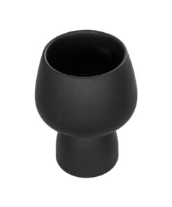 GloboStar® Artificial Garden CAMERON 21272 Διακοσμητικό Κεραμικό Βάζo Μαύρο Π16 x Μ16 x Υ20cm