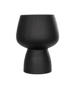 GloboStar® Artificial Garden CAMERON 21272 Διακοσμητικό Κεραμικό Βάζo Μαύρο Π16 x Μ16 x Υ20cm