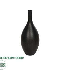 GloboStar® Artificial Garden OLRANDO 21273 Διακοσμητικό Κεραμικό Βάζo Μαύρο Π8 x Μ8 x Υ20cm