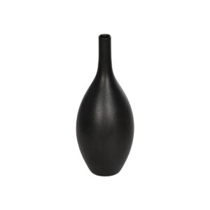 GloboStar® Artificial Garden OLRANDO 21273 Διακοσμητικό Κεραμικό Βάζo Μαύρο Π8 x Μ8 x Υ20cm