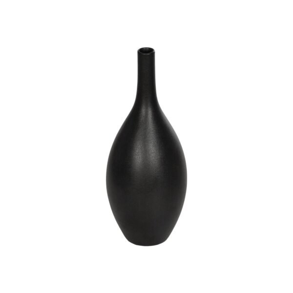 GloboStar® Artificial Garden OLRANDO 21273 Διακοσμητικό Κεραμικό Βάζo Μαύρο Π8 x Μ8 x Υ20cm