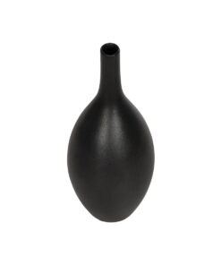 GloboStar® Artificial Garden OLRANDO 21273 Διακοσμητικό Κεραμικό Βάζo Μαύρο Π8 x Μ8 x Υ20cm