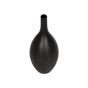 GloboStar® Artificial Garden OLRANDO 21273 Διακοσμητικό Κεραμικό Βάζo Μαύρο Π8 x Μ8 x Υ20cm