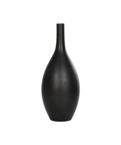 GloboStar® Artificial Garden OLRANDO 21273 Διακοσμητικό Κεραμικό Βάζo Μαύρο Π8 x Μ8 x Υ20cm