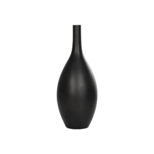 GloboStar® Artificial Garden OLRANDO 21273 Διακοσμητικό Κεραμικό Βάζo Μαύρο Π8 x Μ8 x Υ20cm