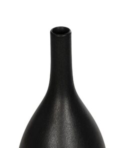 GloboStar® Artificial Garden OLRANDO 21273 Διακοσμητικό Κεραμικό Βάζo Μαύρο Π8 x Μ8 x Υ20cm