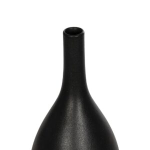 GloboStar® Artificial Garden OLRANDO 21273 Διακοσμητικό Κεραμικό Βάζo Μαύρο Π8 x Μ8 x Υ20cm