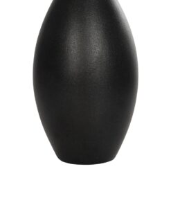 GloboStar® Artificial Garden OLRANDO 21273 Διακοσμητικό Κεραμικό Βάζo Μαύρο Π8 x Μ8 x Υ20cm