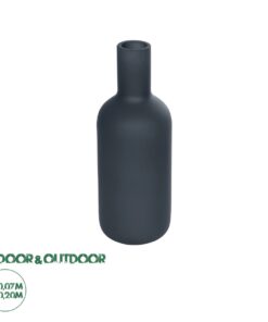 GloboStar® Artificial Garden MYSTIQUE 21275 Διακοσμητικό Κεραμικό Βάζo Γκρι Π7 x Μ7 x Υ20cm