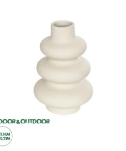 GloboStar® Artificial Garden THAILAND 21278 Διακοσμητικό Κεραμικό Βάζo Μπεζ Π14 x Μ14 x Υ21cm