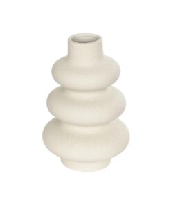 GloboStar® Artificial Garden THAILAND 21278 Διακοσμητικό Κεραμικό Βάζo Μπεζ Π14 x Μ14 x Υ21cm