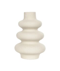 GloboStar® Artificial Garden THAILAND 21278 Διακοσμητικό Κεραμικό Βάζo Μπεζ Π14 x Μ14 x Υ21cm