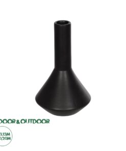 GloboStar® Artificial Garden CANNOLI 21280 Διακοσμητικό Κεραμικό Βάζo Μαύρο Π13 x Μ13 x Υ20cm