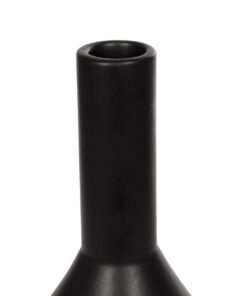 GloboStar® Artificial Garden CANNOLI 21280 Διακοσμητικό Κεραμικό Βάζo Μαύρο Π13 x Μ13 x Υ20cm