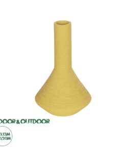 GloboStar® Artificial Garden GRENADA 21281 Διακοσμητικό Κεραμικό Βάζo Κίτρινο Π13 x Μ13 x Υ20cm