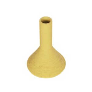 GloboStar® Artificial Garden GRENADA 21281 Διακοσμητικό Κεραμικό Βάζo Κίτρινο Π13 x Μ13 x Υ20cm