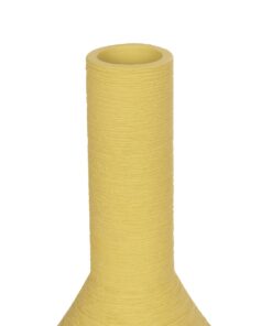 GloboStar® Artificial Garden GRENADA 21281 Διακοσμητικό Κεραμικό Βάζo Κίτρινο Π13 x Μ13 x Υ20cm