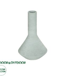GloboStar® Artificial Garden TANAH 21282 Διακοσμητικό Κεραμικό Βάζo Γκρι Π13 x Μ13 x Υ20cm