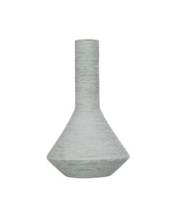 GloboStar® Artificial Garden TANAH 21282 Διακοσμητικό Κεραμικό Βάζo Γκρι Π13 x Μ13 x Υ20cm