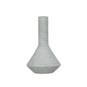 GloboStar® Artificial Garden TANAH 21282 Διακοσμητικό Κεραμικό Βάζo Γκρι Π13 x Μ13 x Υ20cm