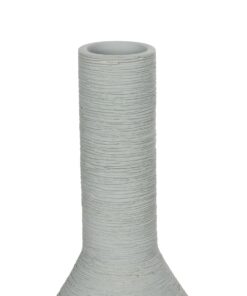 GloboStar® Artificial Garden TANAH 21282 Διακοσμητικό Κεραμικό Βάζo Γκρι Π13 x Μ13 x Υ20cm