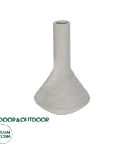 GloboStar® Artificial Garden BARBADOS 21284 Διακοσμητικό Κεραμικό Βάζo Γκρι Π16 x Μ16 x Υ25cm