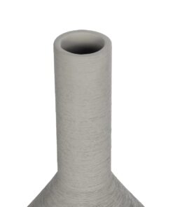 GloboStar® Artificial Garden BARBADOS 21284 Διακοσμητικό Κεραμικό Βάζo Γκρι Π16 x Μ16 x Υ25cm