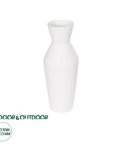 GloboStar® Artificial Garden MALVINA 21285 Διακοσμητικό Κεραμικό Βάζo Λευκό Π10 x Μ10 x Υ24cm
