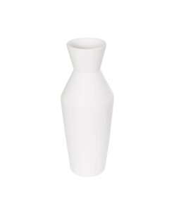 GloboStar® Artificial Garden MALVINA 21285 Διακοσμητικό Κεραμικό Βάζo Λευκό Π10 x Μ10 x Υ24cm