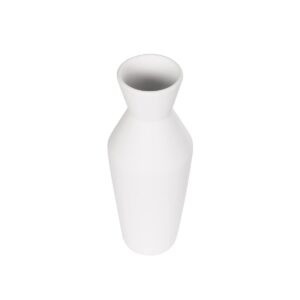 GloboStar® Artificial Garden MALVINA 21285 Διακοσμητικό Κεραμικό Βάζo Λευκό Π10 x Μ10 x Υ24cm