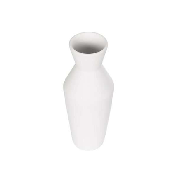 GloboStar® Artificial Garden MALVINA 21285 Διακοσμητικό Κεραμικό Βάζo Λευκό Π10 x Μ10 x Υ24cm
