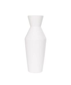 GloboStar® Artificial Garden MALVINA 21285 Διακοσμητικό Κεραμικό Βάζo Λευκό Π10 x Μ10 x Υ24cm