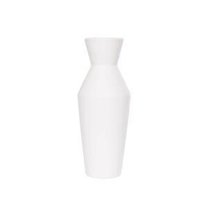 GloboStar® Artificial Garden MALVINA 21285 Διακοσμητικό Κεραμικό Βάζo Λευκό Π10 x Μ10 x Υ24cm