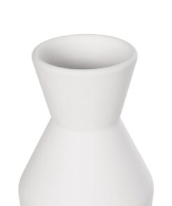 GloboStar® Artificial Garden MALVINA 21285 Διακοσμητικό Κεραμικό Βάζo Λευκό Π10 x Μ10 x Υ24cm