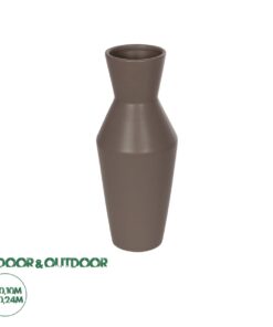 GloboStar® Artificial Garden UNIQUE 21286 Διακοσμητικό Κεραμικό Βάζo Καφέ Π10 x Μ10 x Υ24cm