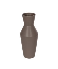 GloboStar® Artificial Garden UNIQUE 21286 Διακοσμητικό Κεραμικό Βάζo Καφέ Π10 x Μ10 x Υ24cm