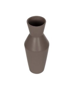 GloboStar® Artificial Garden UNIQUE 21286 Διακοσμητικό Κεραμικό Βάζo Καφέ Π10 x Μ10 x Υ24cm