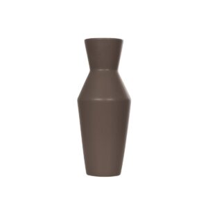 GloboStar® Artificial Garden UNIQUE 21286 Διακοσμητικό Κεραμικό Βάζo Καφέ Π10 x Μ10 x Υ24cm