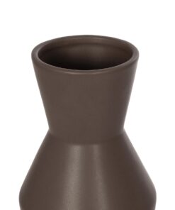 GloboStar® Artificial Garden UNIQUE 21286 Διακοσμητικό Κεραμικό Βάζo Καφέ Π10 x Μ10 x Υ24cm